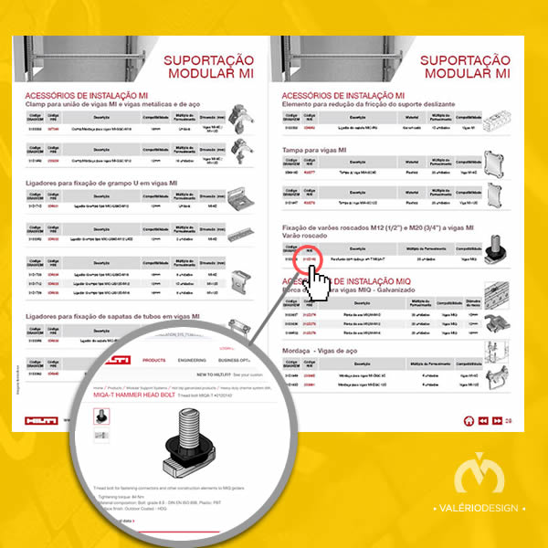 Catalogo de Produtos com hiperlink externo para site do fabricante